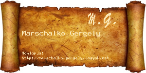 Marschalko Gergely névjegykártya